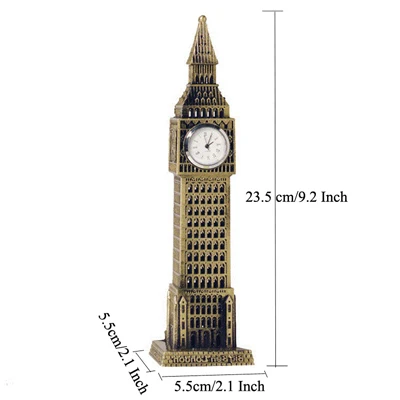 Ермакова металлическая архитектурная Статуэтка всемирно известный ориентир сувенир здания статуя домашний офис Настольный Декор Рождественский подарок - Цвет: Big ben