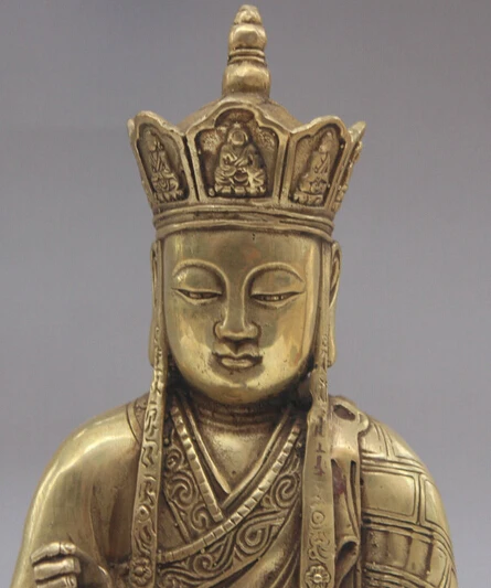 China Buddhism Fane Brass Netherworld Leader Ksitigarbha Boddhisattva Statue