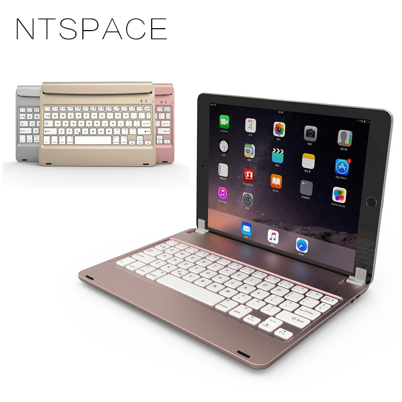 NTSPACE For iPad Air 2 Pro 9 .7 Foldable Wireless Bluetooth Keyboard Case For iPad Air 1 Stand Keypad for iPad 2018 9.7 inch NTSPACE For iPad Air 2 Pro 9 .7 Foldable Wireless Bluetooth Keyboard Case For iPad Air 1 Stand Keypad for iPad 2018 9.7 inch