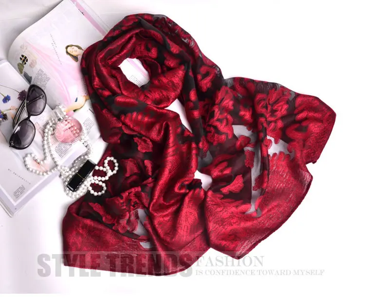 Лидер продаж; Новинка хиджаб зима шарф Для женщин кружева пряжи градиент Tie-Dyed цветок и шарфы пляжные полотенца бандана Sftd03