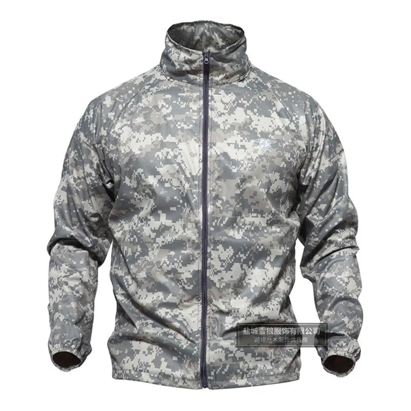 Мужская Летняя легкая тактическая куртка, тонкий водонепроницаемый Быстросохнущий плащ, военная куртка, камуфляжная дышащая ветровка - Цвет: ACU