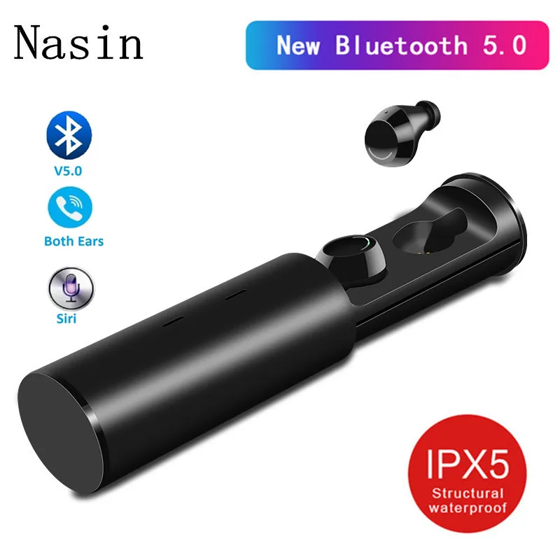 

Nasin TWS29 IPX5 Waterproof Bluetooth 5.0 True Wireless headset Mini Touch Stereo Control Earphones with Charging Box for Xiaomi