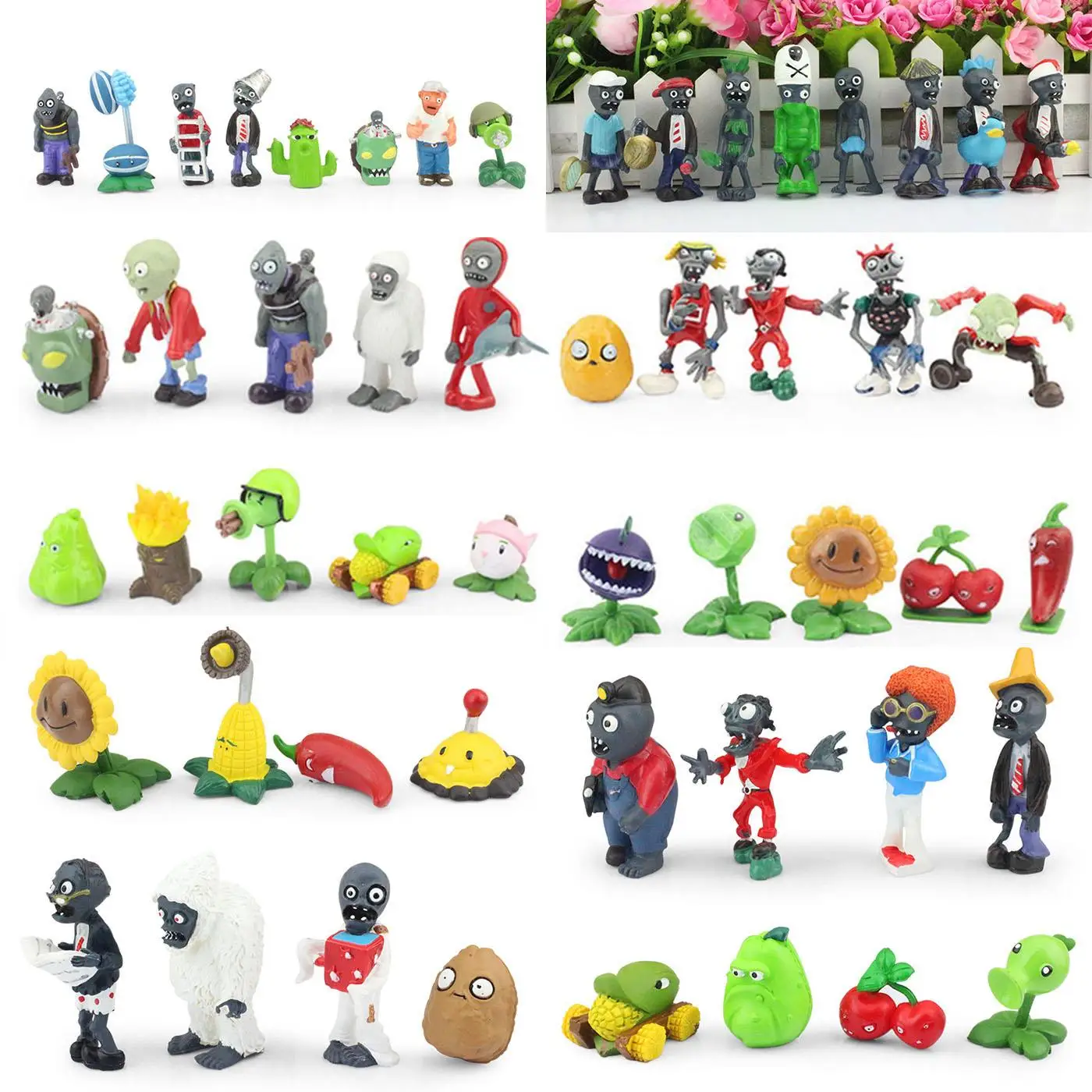 the sonic hedgehog figure set action PVZ Zombies 52pcs/set Figures all Collection Toy VS Plants