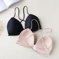 Seamless Bralette Глубокий V бюстгальтер Пушап провода Бесплатный бретелек пикантные женские полная чаша нижнее белье с ремешками с точечный