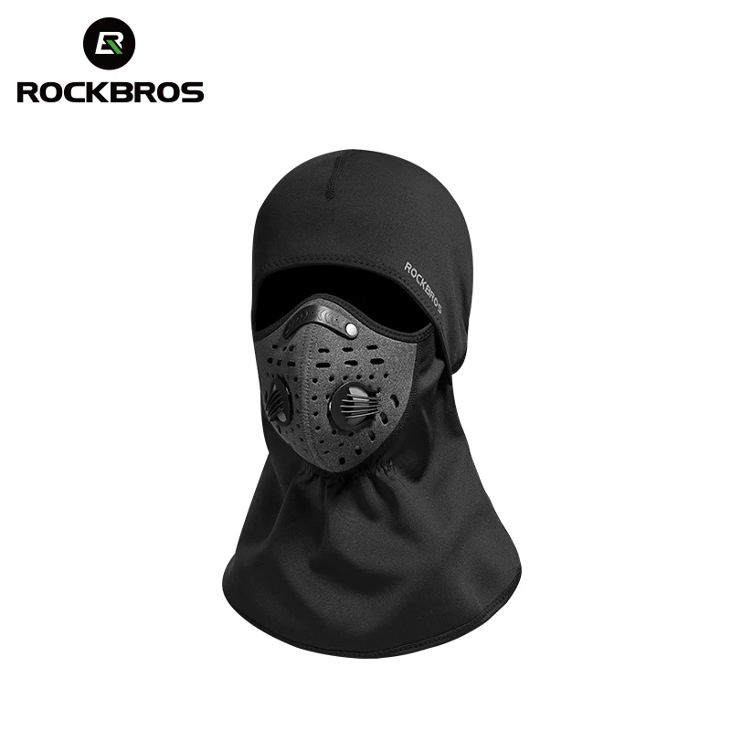 ROCKBROS التزلج المرايل الحرارية الصوف الوجه قناع تزلج وشاح على الجليد القبعات زائد الغبار مرشحات الشتاء الدراجات التخييم بالاكلافا