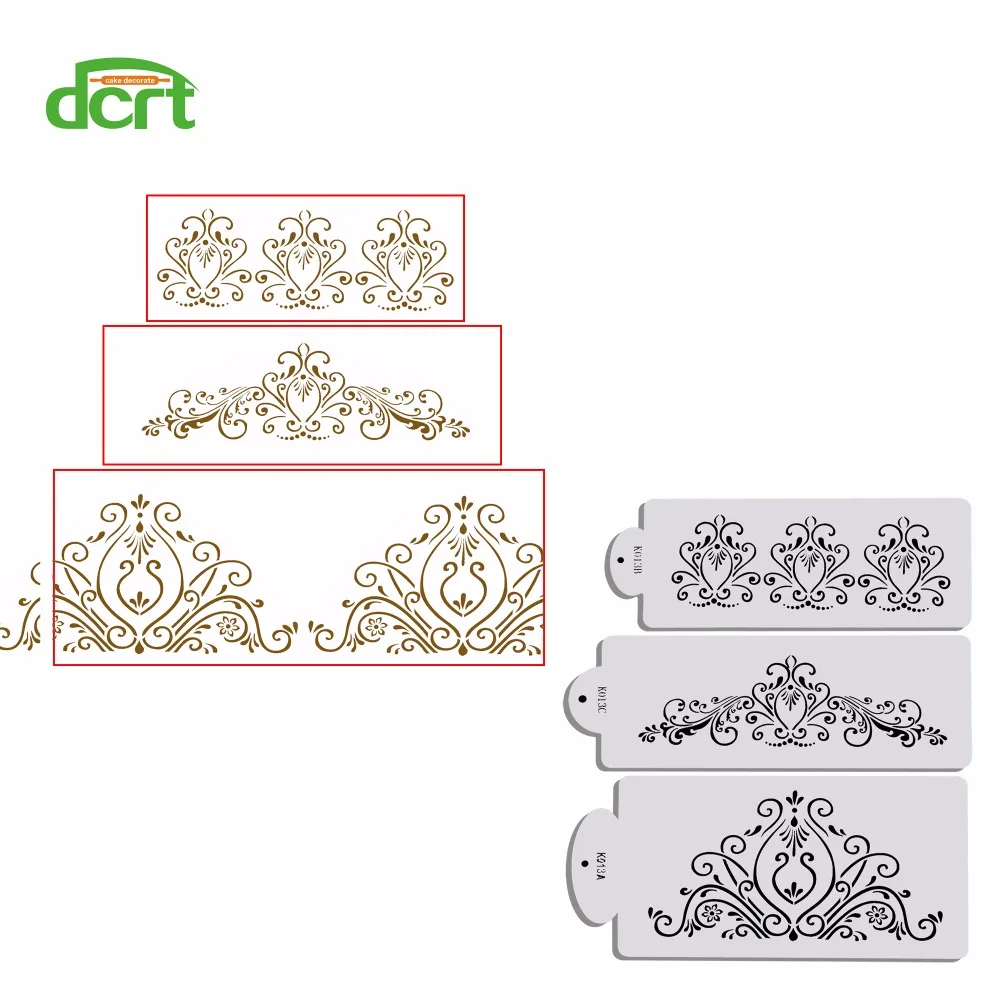 buy 3Pcs Cake Cookies Stencil Baking Tools Fondant Mold,Crown King Princess Queen Bakeware Baking Fondant Cake Stencil Template Mold