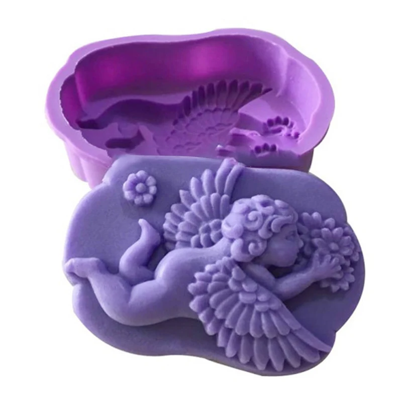 

2019 NEW Hand Made Soap Mold Mould Silicone Little Angel Shape Crafts Soap Making Mold Mould Soap Making Tools