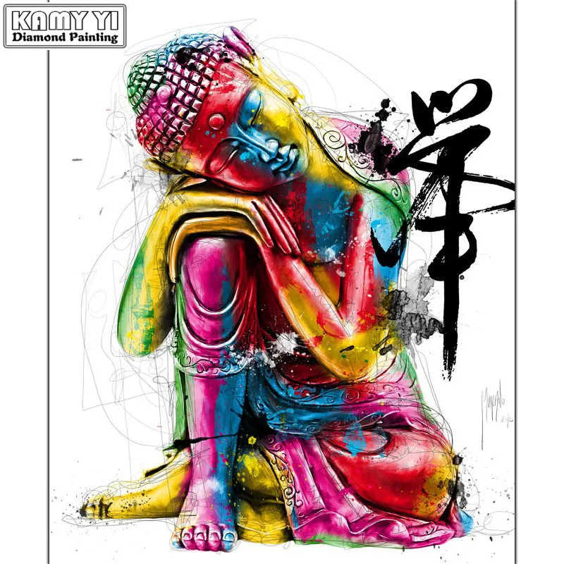 Full Square Diamond 5D DIY Diamond Painting Buddha religion 3D Embroidery Cross Stitch Mosaic Painting Decor_