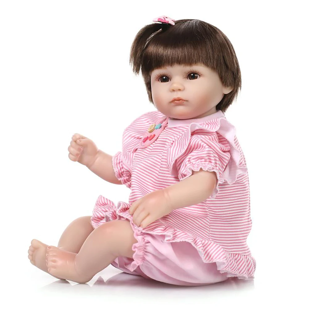 

Lovely like real pink slicone baby reborn doll toy play house toys for kid girl brinquedos newborn girls babies collectable doll