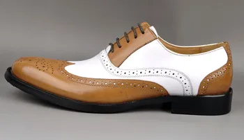 

male new fashion leather shoes new business dress shoes male fashion mixed color spring sutumn breathable carved single shoes