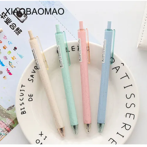 

4pcs 0.5mm Plain simple gel pen black neutral pen school office supplies Wholesale Stationery