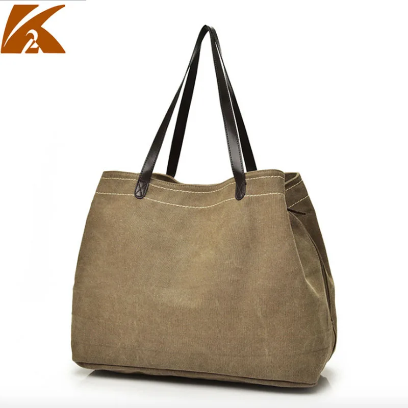 

2018 Rushed Special Offer Zipper Solid Tote Simple Canvas Portable Shoulder Bag Women's Large Capacity Multi-layer Handbags