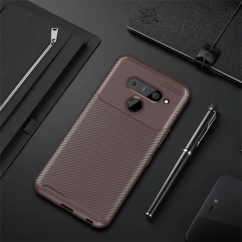 Для LG G8 ThinQ TPU мобильный телефон мягкий углеродный fundas conque on для V50 чехол высокого