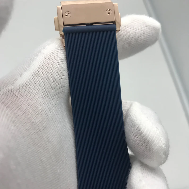 7 أنواع رجالي فاخر ساعات آلية 42 مللي متر الإنزلاق السلس الذهب حالة أسود الهاتفي ساعة بحزام مطّاطي الياقوت الزجاج AAA + الرياضة ووتش