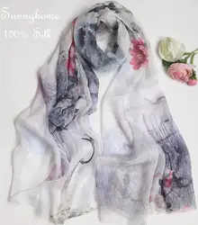 Пашимы feminino белый 100% шелк lencos femininos para pescoco подлинный китайский ветер супер Лето кондиционер шарф шаль