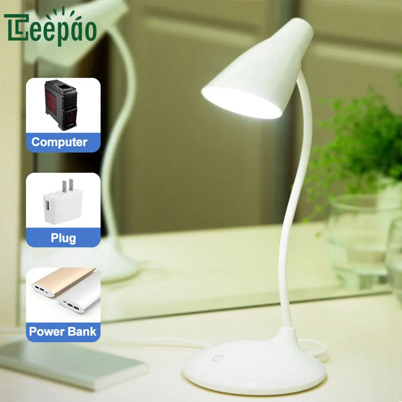 

Eye Protect LED Table Lamp Study Desk Lamp Usb Powered Desk Lamp Dimmable Bendable USB Reading Light Touch Switch Sensor Control
