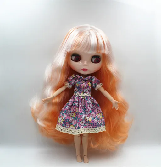 Кукла blygirl blyth черная челка прямые волосы черная кожа обычное тело 7 суставов DIY кукла может изменить макияж