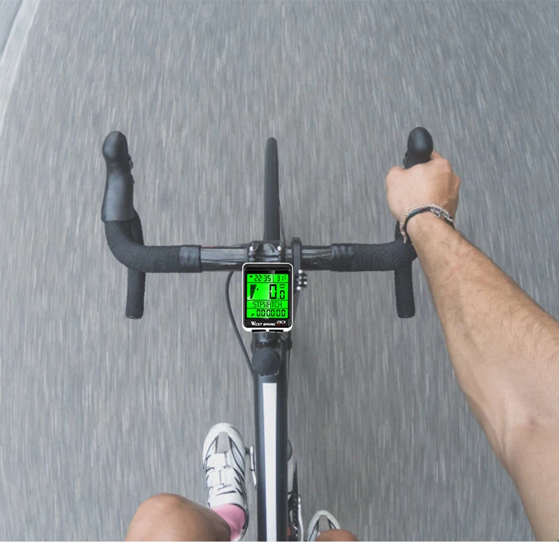 WEST BIKING Водонепроницаемый 5 Язык велосипедный компьютер Беспроводной Велоспорт одометр MTB велосипеда секундомер часы светодиодный Экран спидометр