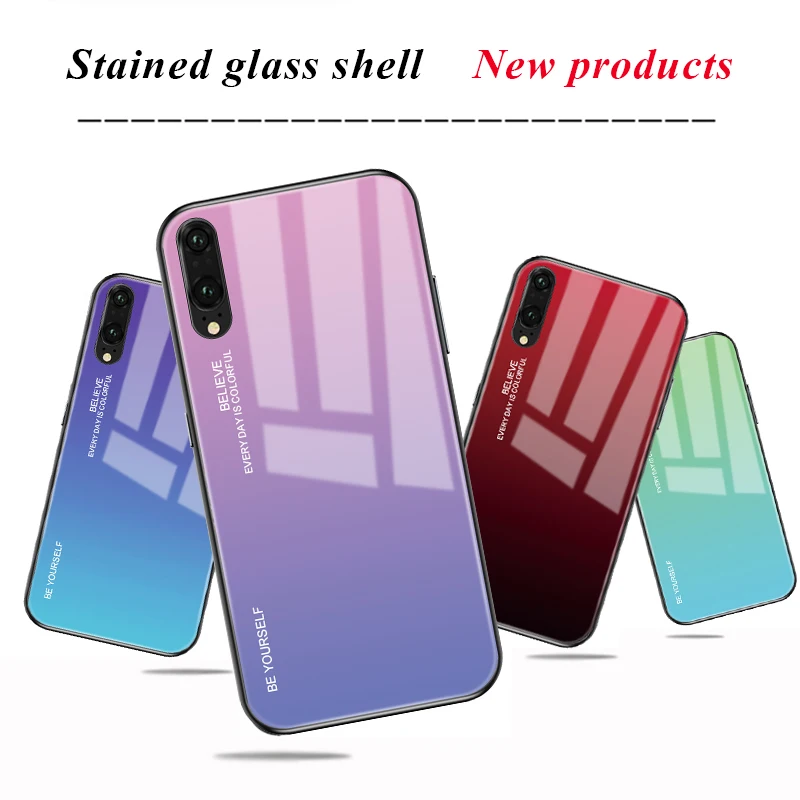 

GerTong Phone Case For Huawei Mate 20 Pro 10 P20 Lite Nova 3i 2i 3 3E Glossy Tempered Glass Soft Silicon Hard Cover For Honor 8X