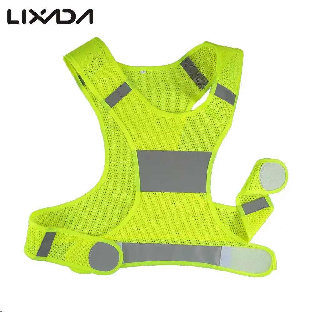 Sports Reflective Suit Color : Black, Size : Medium Polyester Safety Reflective Vest Mens and Womens Bicycle Vest Windproof Running Lightweight Vest