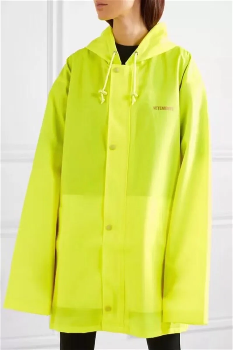 Куртки от Vetements, мужские, женские, DHL, новинка, негабаритный плащ, верхняя одежда, пальто, водонепроницаемая ветровка, синий, желтый, черный, Vete, мужская куртка ts