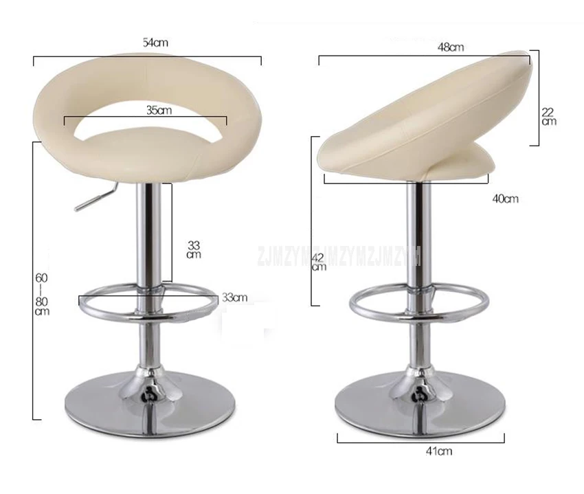 Подъемный поворотный барный стул на стойке вращающийся 60-80 см регулируемый по высоте барный стул из нержавеющей стали со спинкой из искусственной кожи