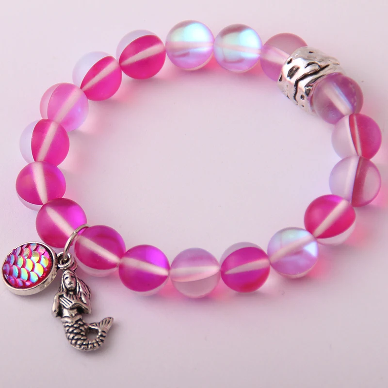 

2.17 New Fashion Armband Made By 10mm Beautiful Shiny Crystal Stone Vintage Silver Charm Fish Scales Mermaid Bracelet bangle