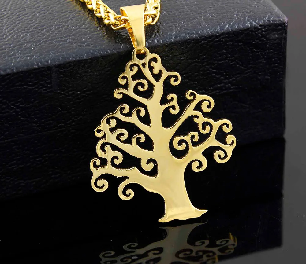 Цепочка с подвеской в виде дерева жизни из нержавеющей стали|stainless steel tree|tree of life