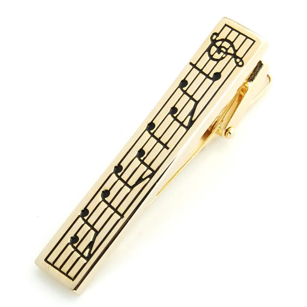 

DreamBell Male Men Musical Notation Tie Clip Fashionable Business Collar Clip Ornament Gift