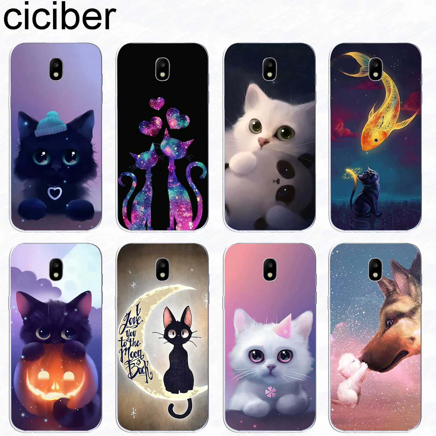 

ciciber For Samsung Galaxy J 5 2 3 4 1 6 7 8 Pro Core Prime mini plus 2016 2017 2018 Soft TPU Phone Cases Cute kitten Cat Fundas