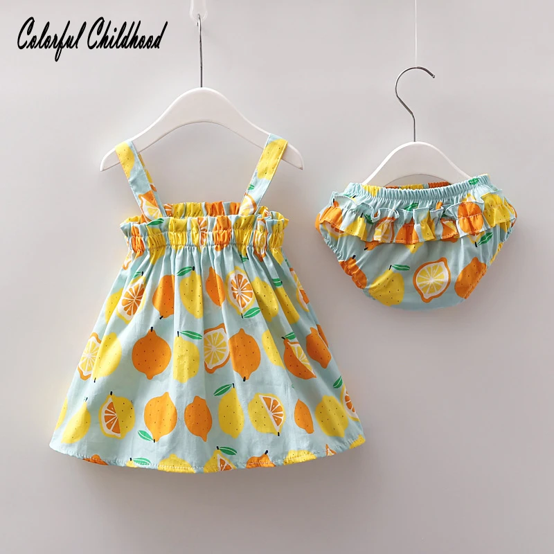Colorful Childhood Summer Novelty Baby Clothes Fruits Pattern Cotton