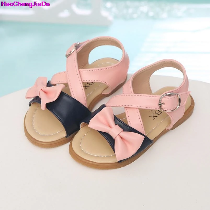 HaoChengJiaDe Kids Sandals Pu Leather Summer Girls Sandals Bow Princess