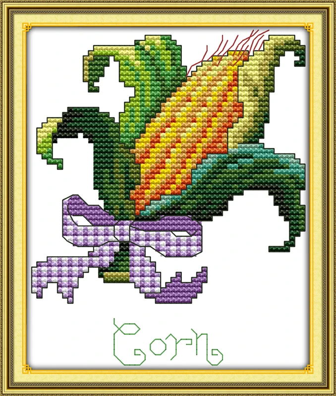 wholesale Corn Cotton thread cross stitch kits white 11ct print on canvas embroidery set sewing hand made crafts home decor | Дом и сад