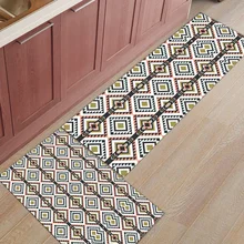 Геометрический этнический стиль проверьте под домашним животным миска для воды еды 2 шт. коврики для входного Пути Грязи мусора грязи Траппер обуви