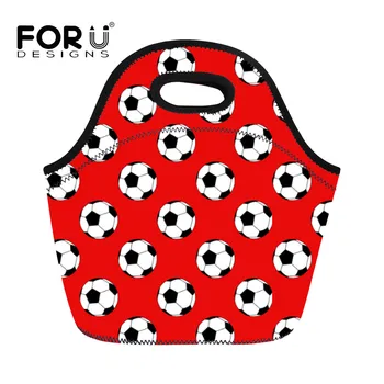 

FORUDESIGNS Red New Portable Lunch Bag Snack Lunch Box Carry Tote Storage Bag Ball Print Travel Picnic Food Pouch For Girl Women