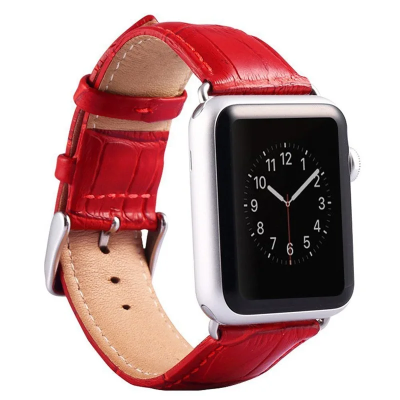 Браслеты с крокодиловым узором для Apple Watch 5 4 3 2 1 40 мм 44 38 42 ремешки из натуральной