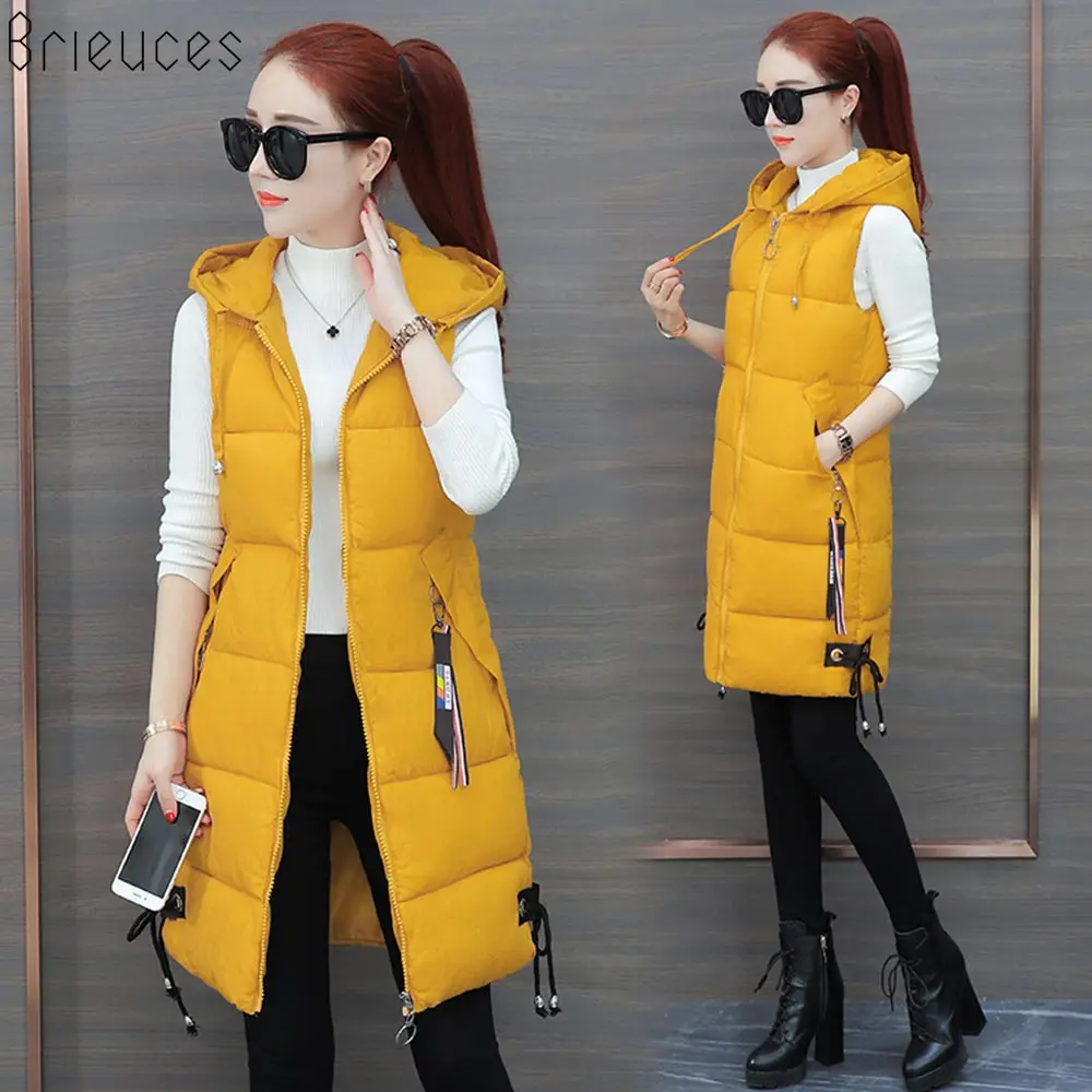 Brieuces 2018 Women Winter Vest Casual Autumn Warm Thicken Long Sleeveless Waistcoat Female Cotton Padded Vest Jacket S-3XL Brieuces 2018 Women Winter Vest Casual Autumn Warm Thicken Long Sleeveless Waistcoat Female Cotton Padded Vest Jacket S-3XL