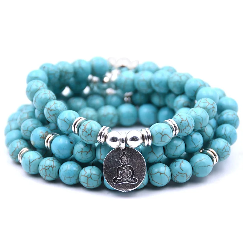 Топ 108 Mala бусы браслет или ожерелье Pulseira Homme Ом Шарм &quotБудда&quot Yogi Fomme Исцеление