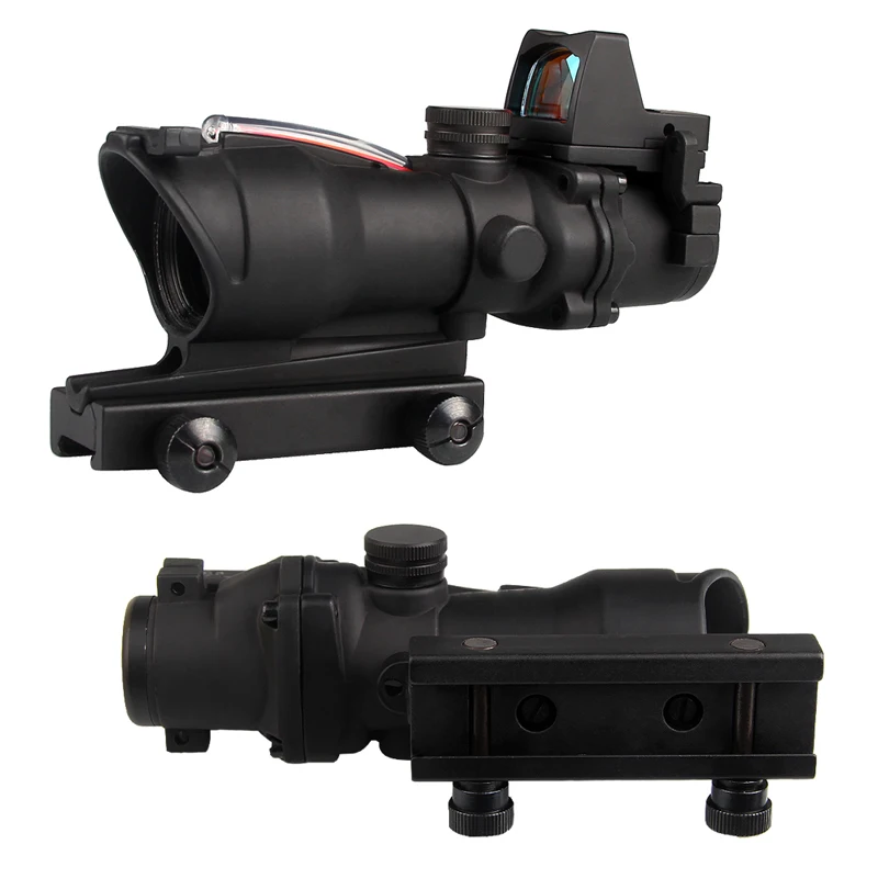 T-eagle охотничий ACOG 4X32 из настоящего волокна Оптика шеврон BDC Сетка Красный Зеленый с подсветкой прицел для винтовки. 223. 308 Калибр