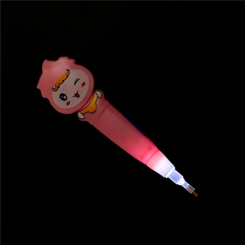 Светящаяся мультяшная Дрель Ручка Алмазная поделка картина из страз Вышивка крестом(девочка) розовый