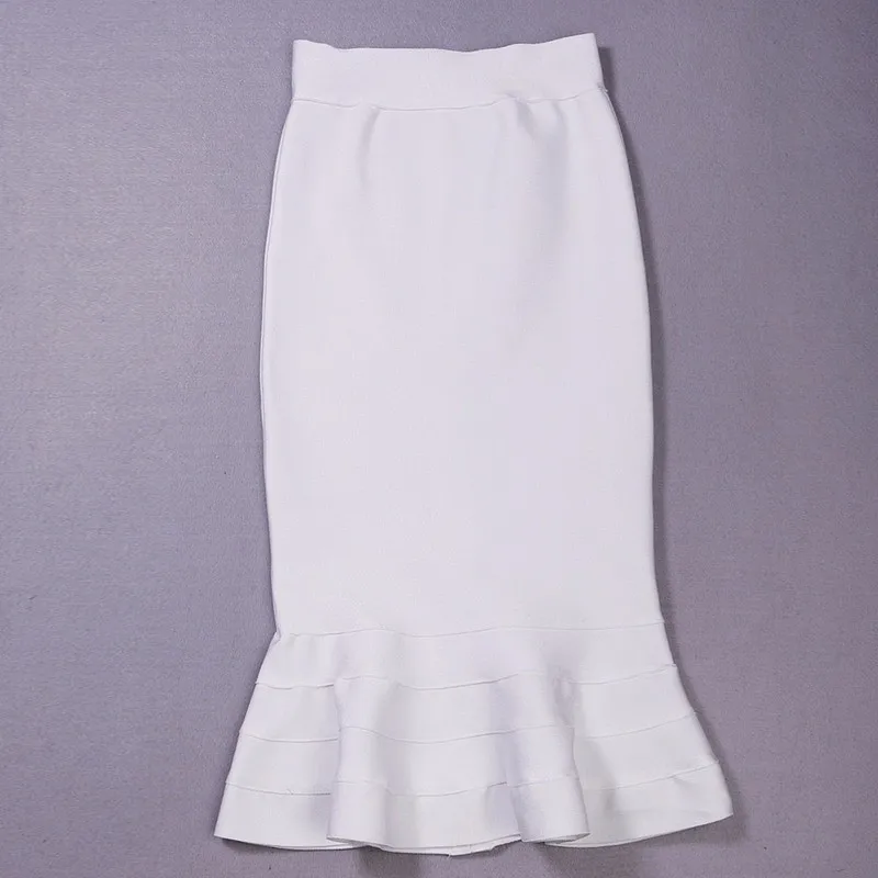 yellow 2020 new fashion sexy women's knee length high waist rayon hl fishtail mermaid bandage skirt skorts for women