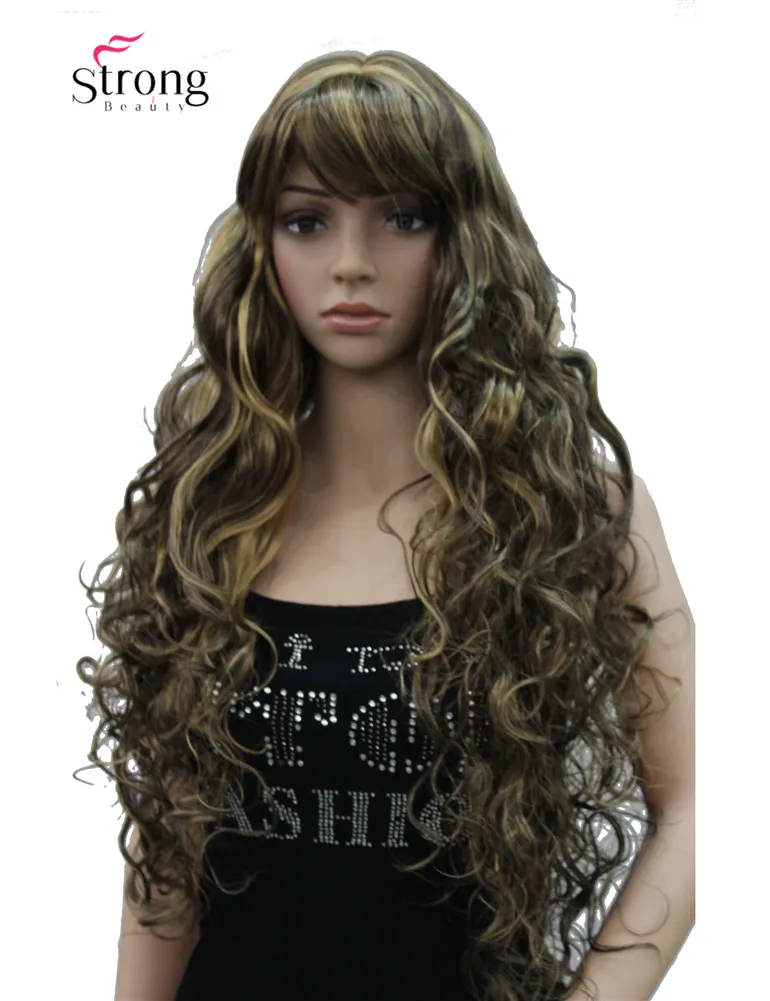 StrongBeauty длинный толстый волнистый черный коричневый блонд выделенный