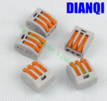 

25Pcs PCT-213 Universal Compact Wire Wiring Connector 3 pin Conductor Terminal Block Lever AWG 28-12