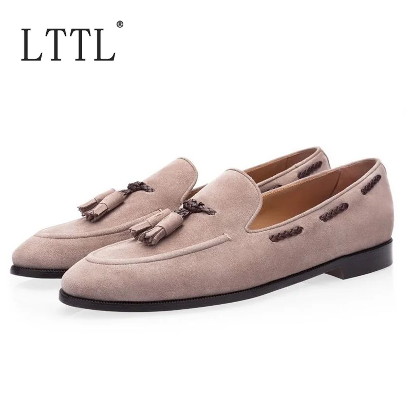 LTTL Men Loafers Color Suede Tassel Loafers Men Handmade Slip On Leather Casual Shoes Italian Luxury Shoes Slippers|Men's Shoes| AliExpress