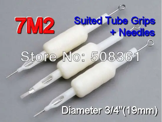 7M2 Top Great 25 Sterilized Tattoo Needles &amp Suited Tube Grips Disposable Single Stack Magnum Size Kits Supply | Красота и
