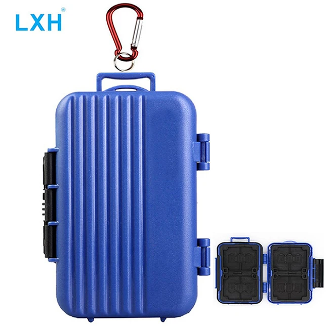 camera hard case LXH Waterproof&Shockproof 24 Slots Portable Memory Card Storage Case For 4CF&8SD&12TF/ Micro SD Card Storage Box Holder hiking camera backpack Bags & Cases