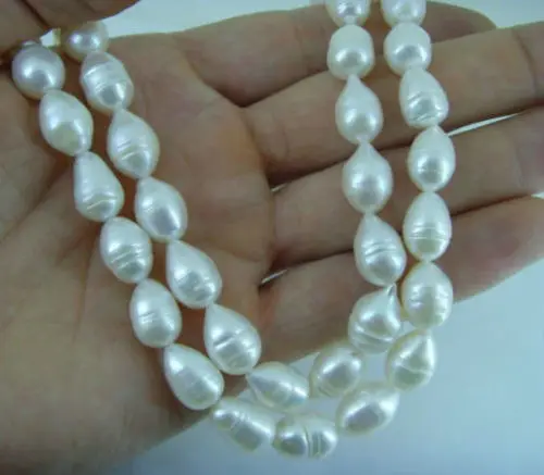 

35"AAA++ 10-13MM AKOYA REAL WHITE BAROQUE PEARL NECKLACE