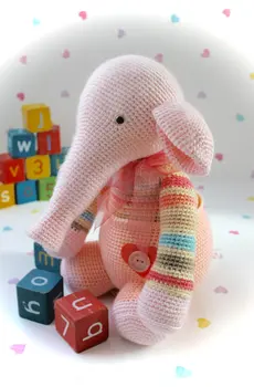 

Crochet Amigurumi Baby Elephant toy doll rattle
