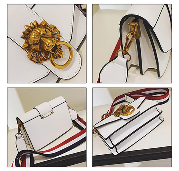 Women Lion Handbag Designer Flap Crossbody Bags Female Famous Brand Fashion Shoulder Bag Wide Strap Lion Head Handbag And Purse (5)