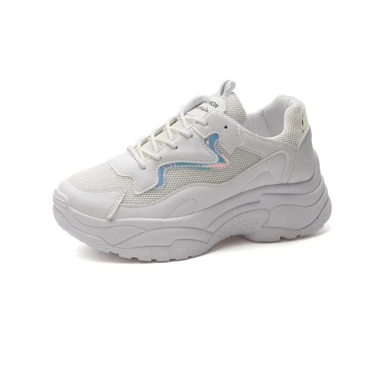 

Women Sneakers Fashion Spring Autumn Patchwork Creeper Woman Lace-up Flat Platform Shoes Mixed Colors Breathable Casual Shoes